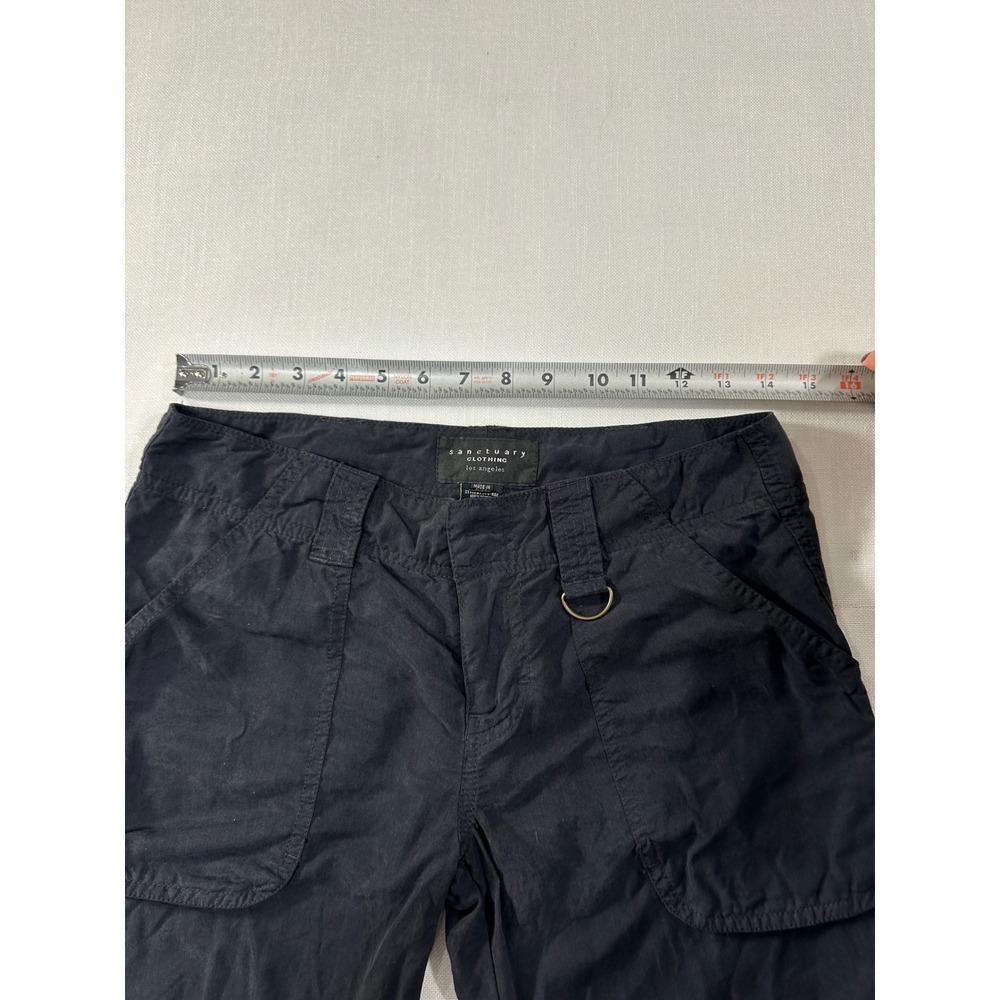 Sanctuary Clothing Womens Cargo Pants Black Tencel Cropped Utility size 26 - Picture 3 of 8